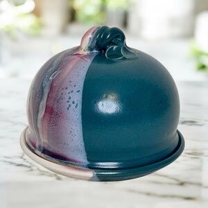 Northwest Studio Pottery Lidded Butter Dish Stoneware Vintage Mark Hudak Signed